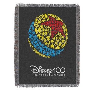 Disney 100 Woven Tapestry Throw Blanket, design forms the iconic Pixar Luxo Ball
